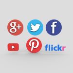 3D Social Medial Logos Low Poly