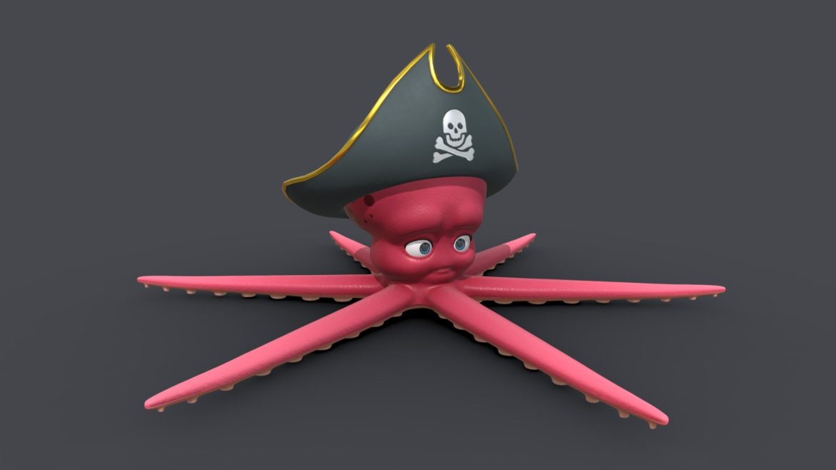 Asset - Cartoons - Animal - Octopus - Rig - 3D - deep3dsea