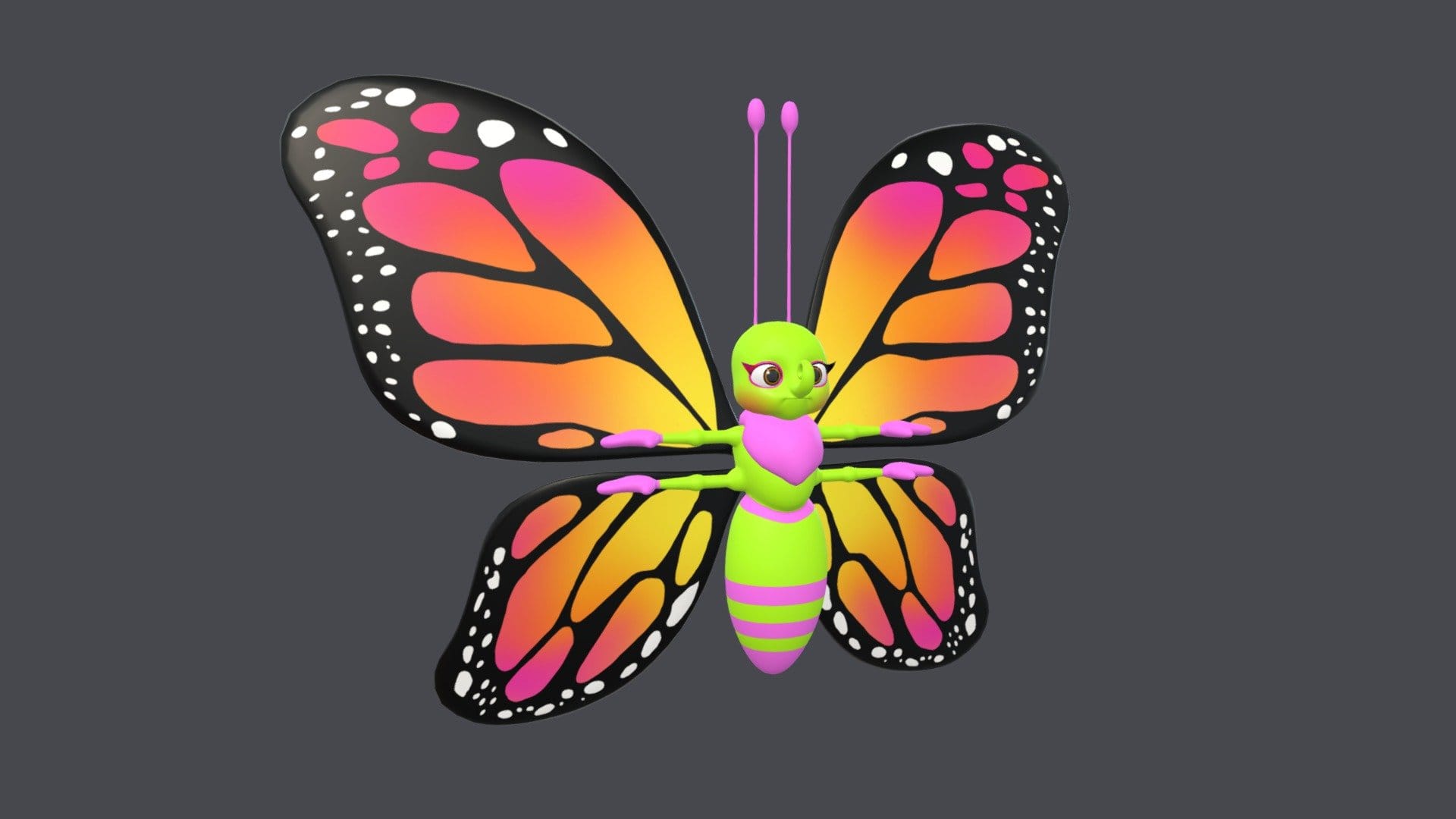 Asset – Cartoons – Character – Butterfly – Rig