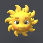 Asset – Cartoons – Character – Sun – Rig – 3D