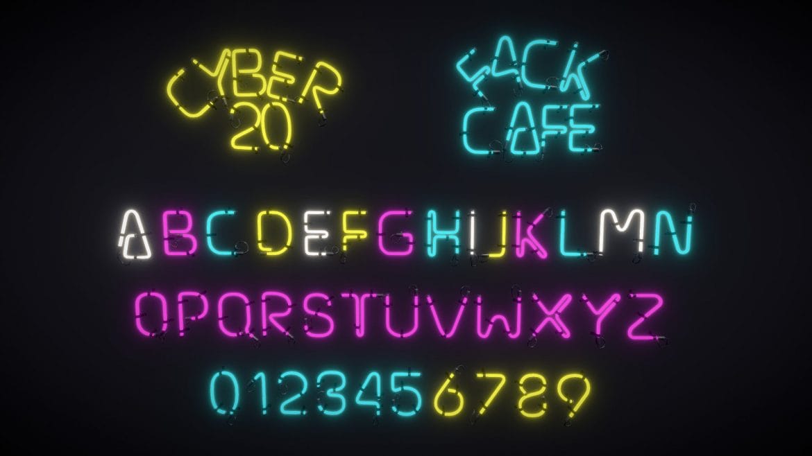 alphabetical neon props 3d model