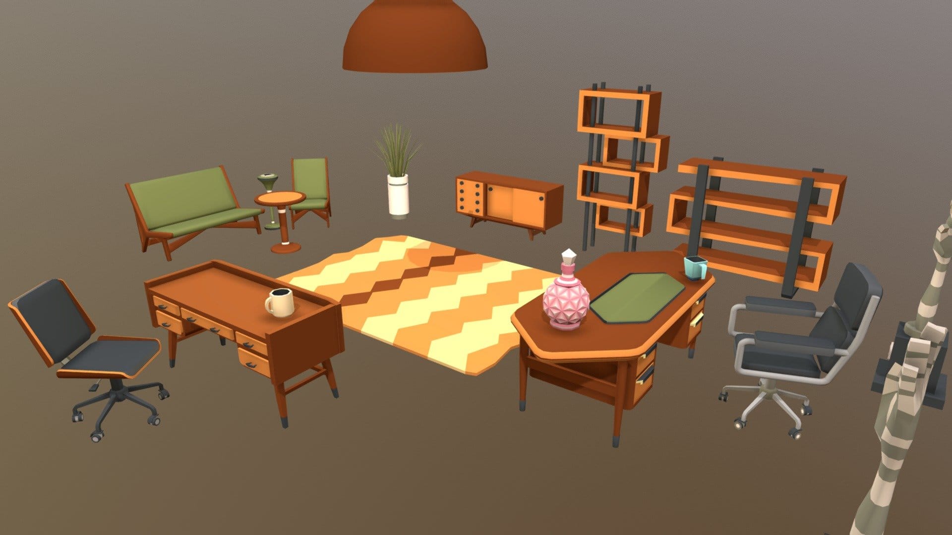 Cartoony 50’s Office Props