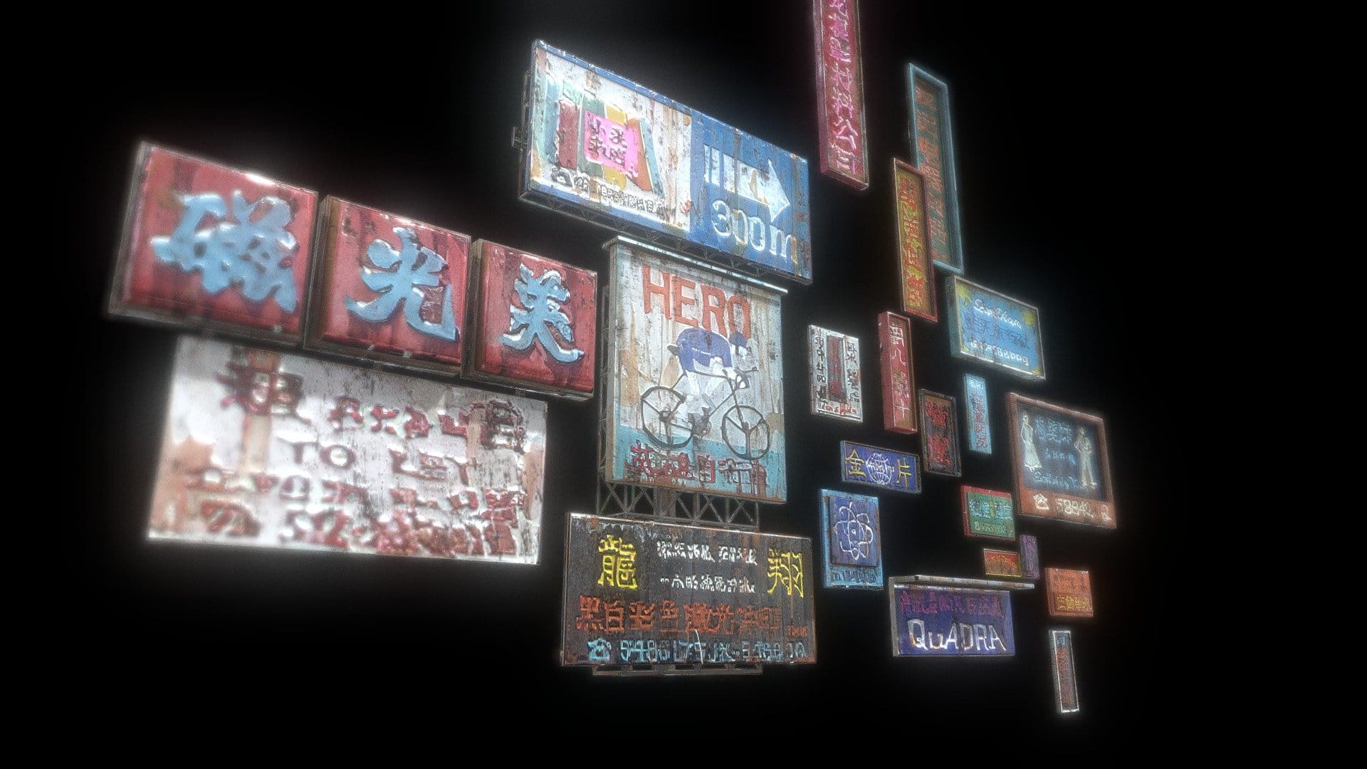 Chinese Old Street Signs (gameready) deep3dsea