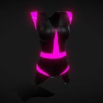Cyberpunk Black & Pink Plastic Dress