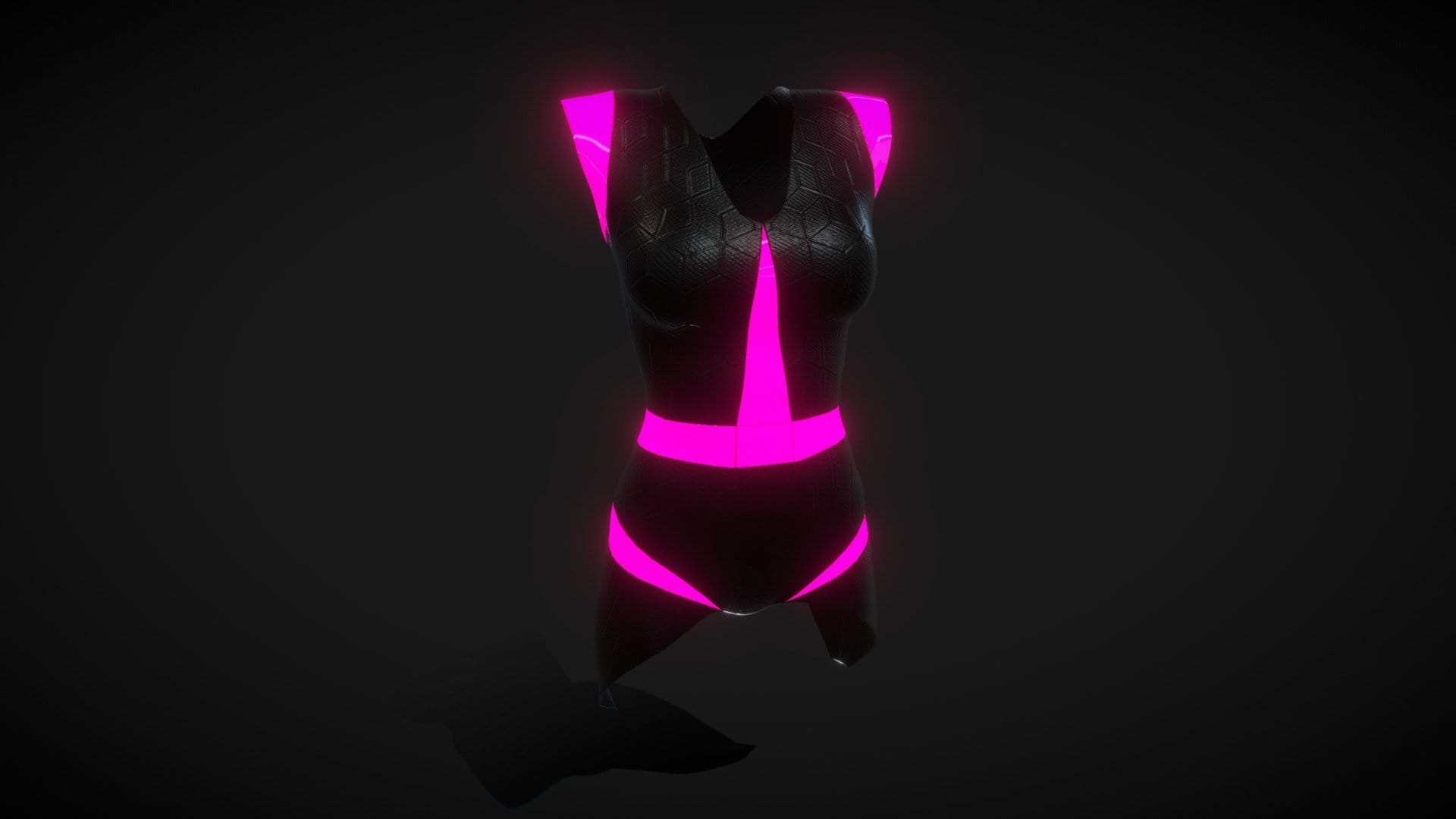 Cyberpunk Black & Pink Plastic Dress