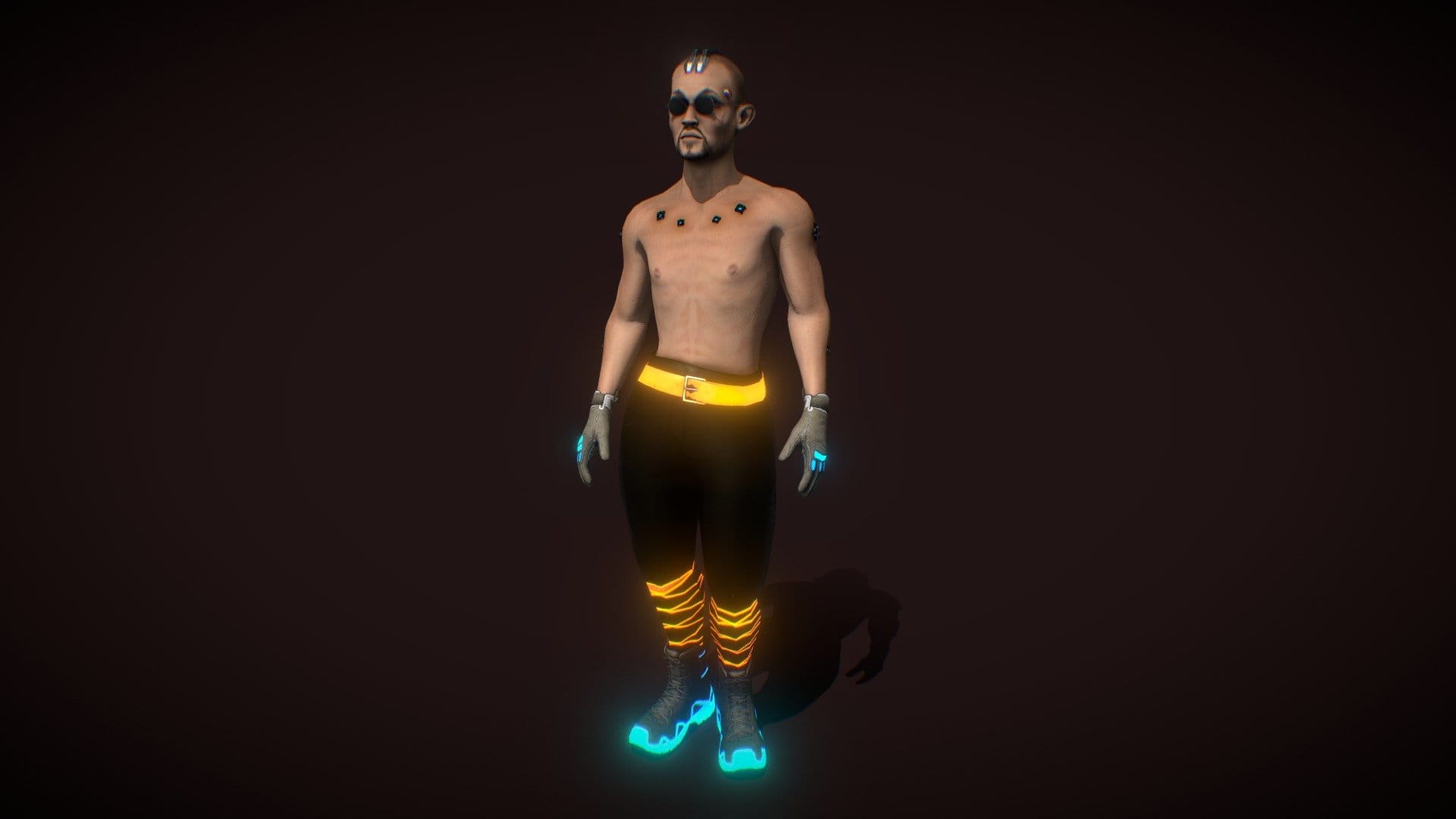 幽霊 Cyberpunk Japan Neon Man 幽霊
