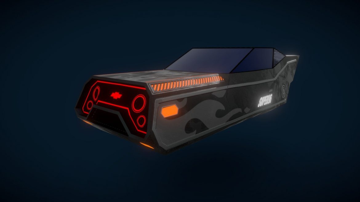 Cyberpunk Low-Poly Muscle Car - deep3dsea