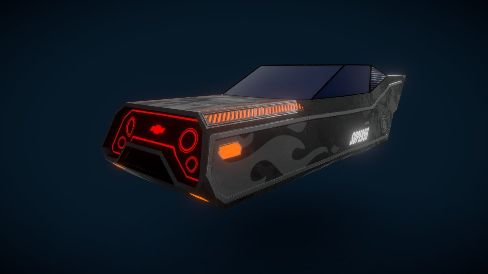 Cyberpunk Low-Poly Muscle Car