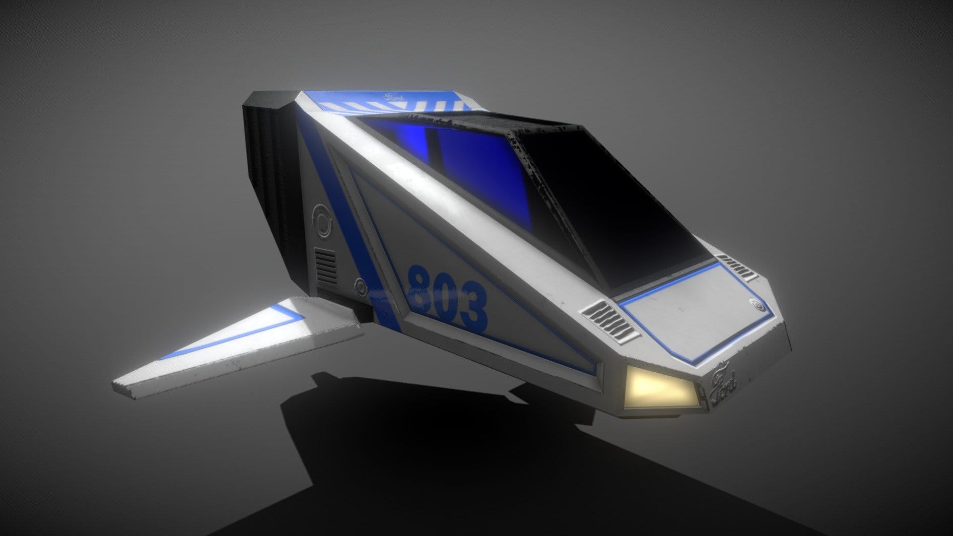 Cyberpunk Low-Poly Space Travel Vehicle