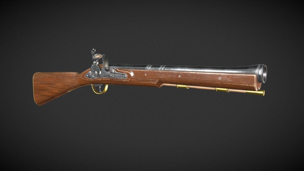 flintlock blunderbuss 01 classic 3d model