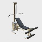 Gym equipment pectoral and leg bench