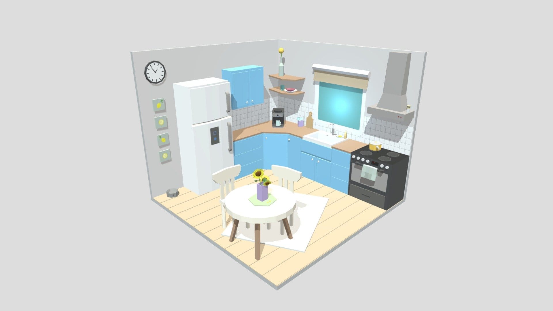 Kitchen 16 Low-poly 3D model