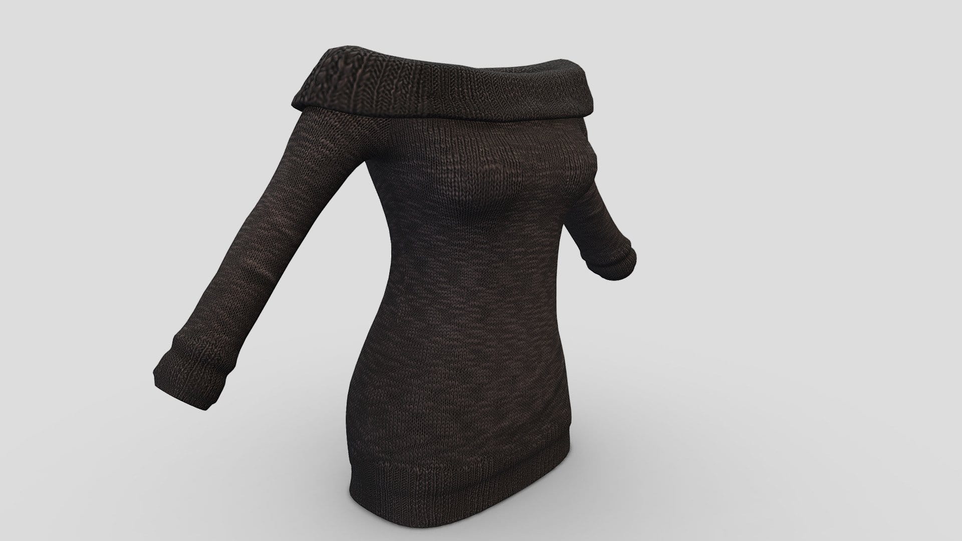 Knitted Off Shoulder Sweater Mini Dress