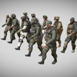Low poly Army Man Character Pack Animated