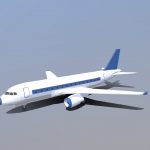 Low Poly Cartoon Airbus A320 Airplane