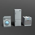 Low Poly Cartoon Household Electronic Devices