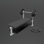 Low Poly Cartoon Weight Bench