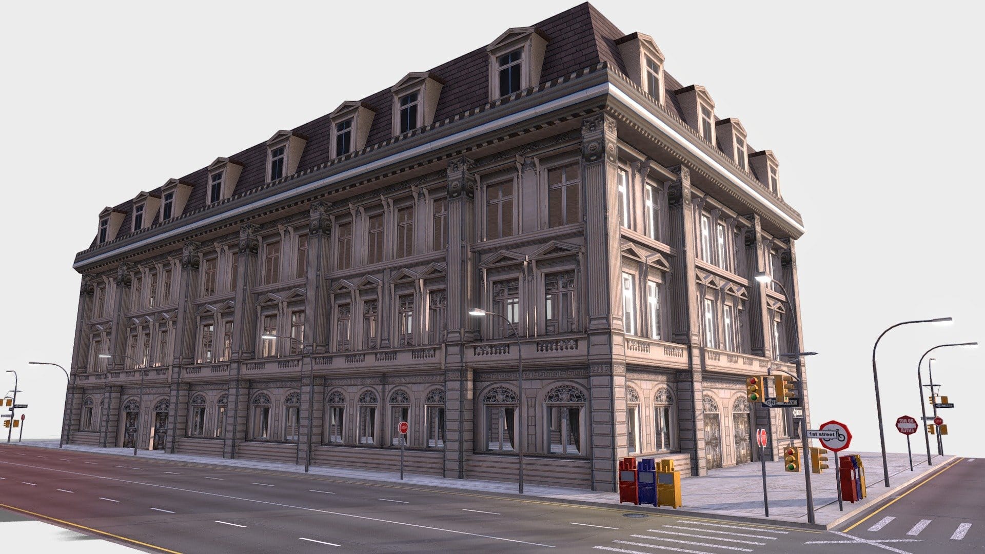 Low poly city block 16
