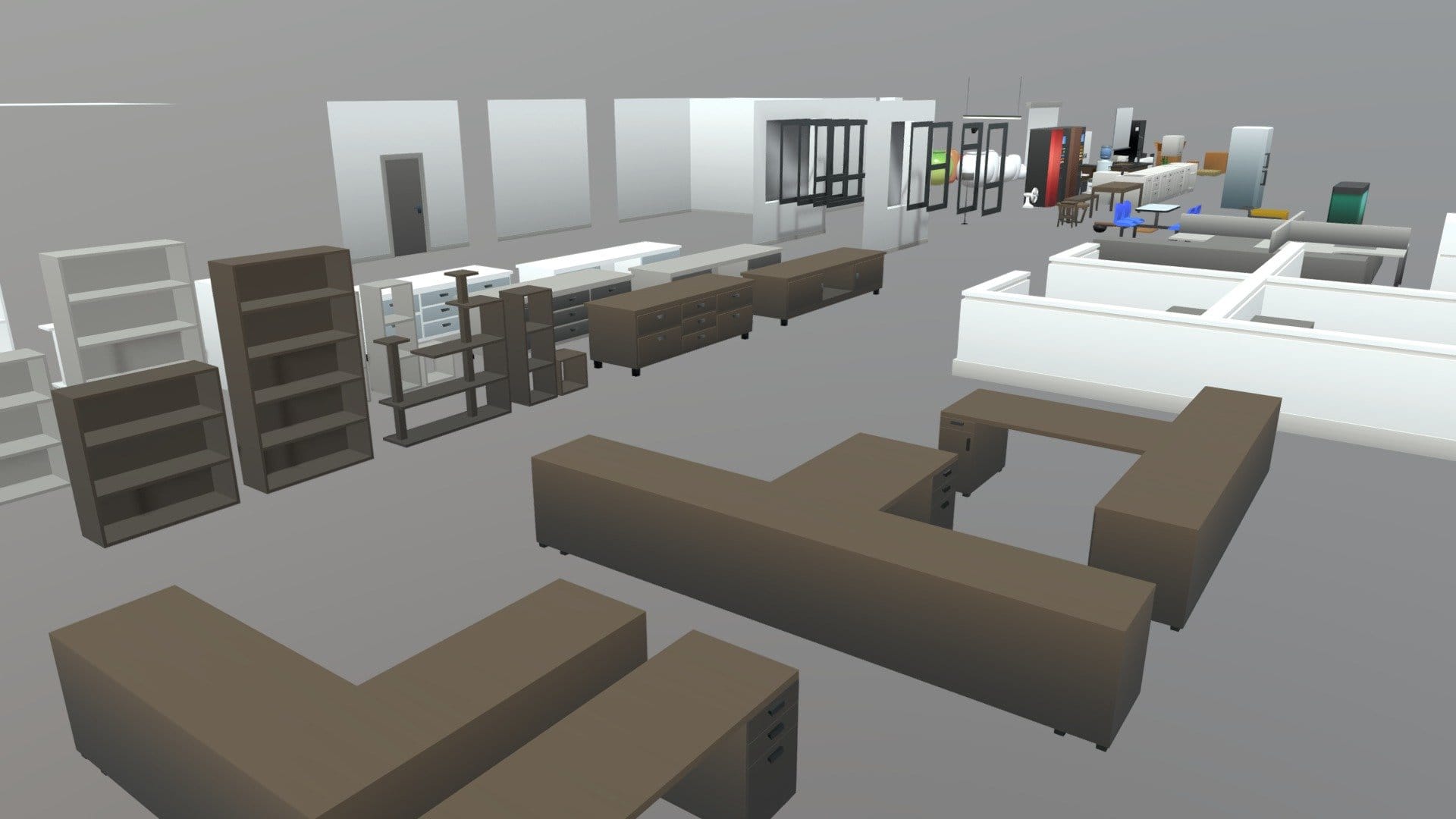 Low Poly Office Furniture and Props