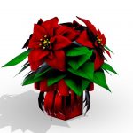 Low Poly Poinsettia Bouquet Gift Flowers