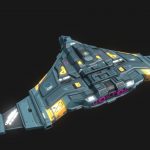 Low poly sci fi military Hunter space ship