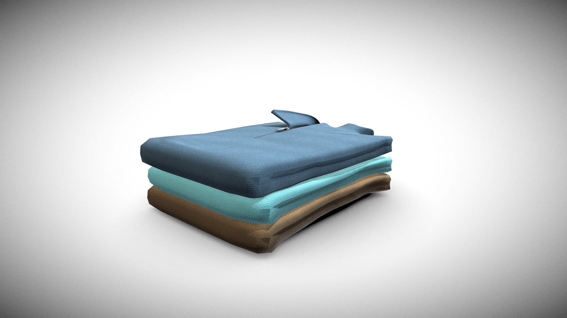 Low Poly Zip Neck Folded Sweaters