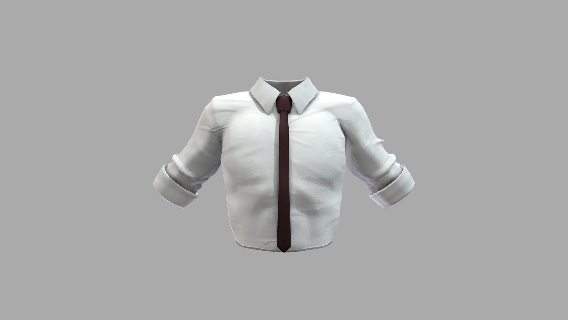 Male Tucked In White Shirt With Tie