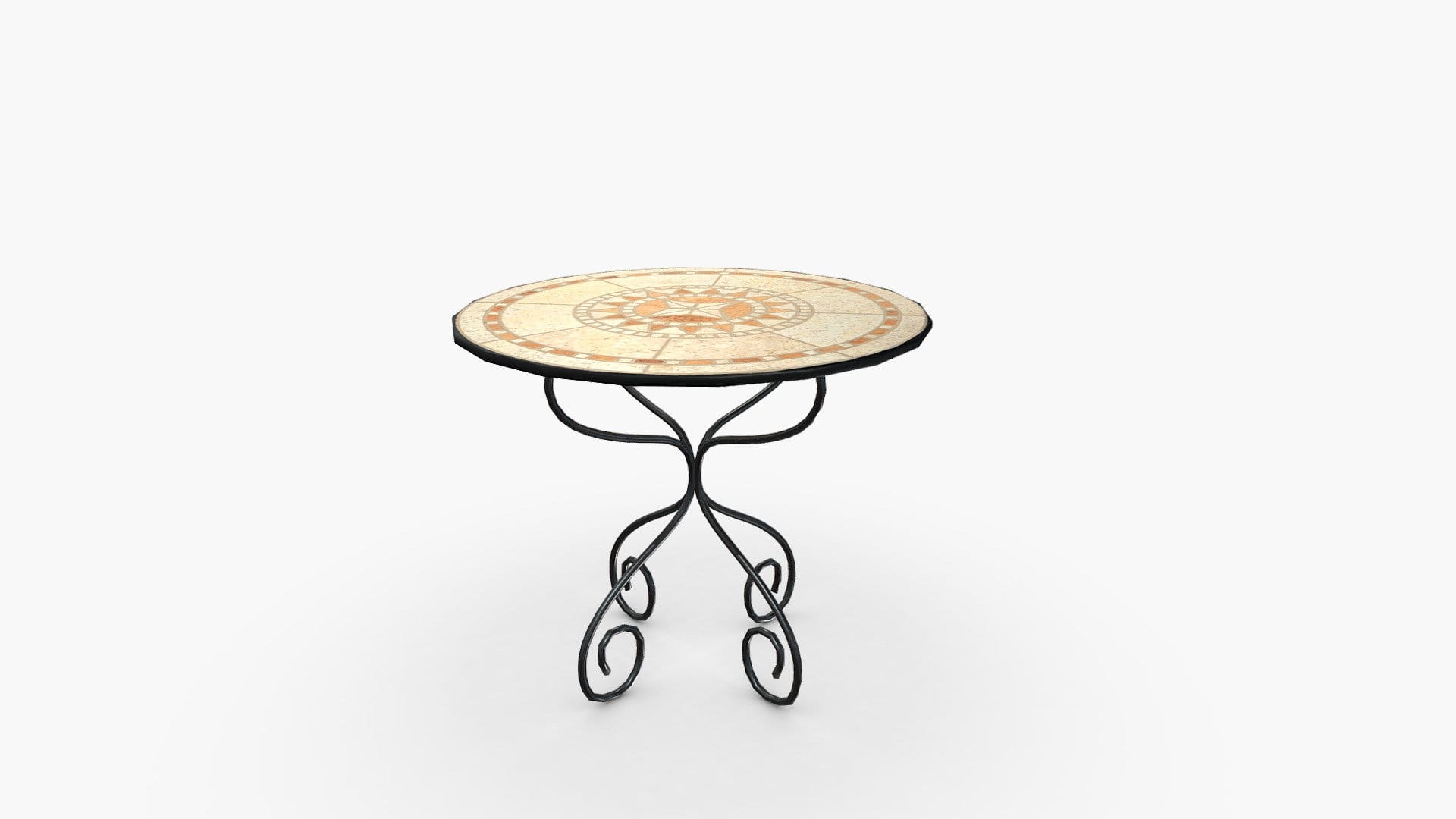 Ornamental Iron Leg Round Table