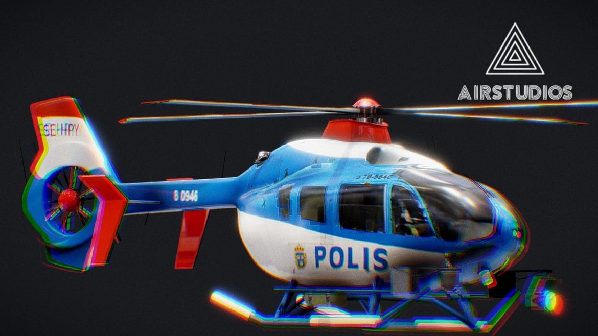 police helicopter airbus h135 swedish 3d model
