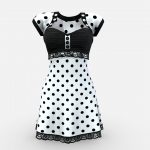 Polka Dots Lace Trims Retro Female Dress