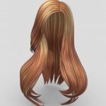 Polygon Mesh Wavy Ends Long Straight Female Hair