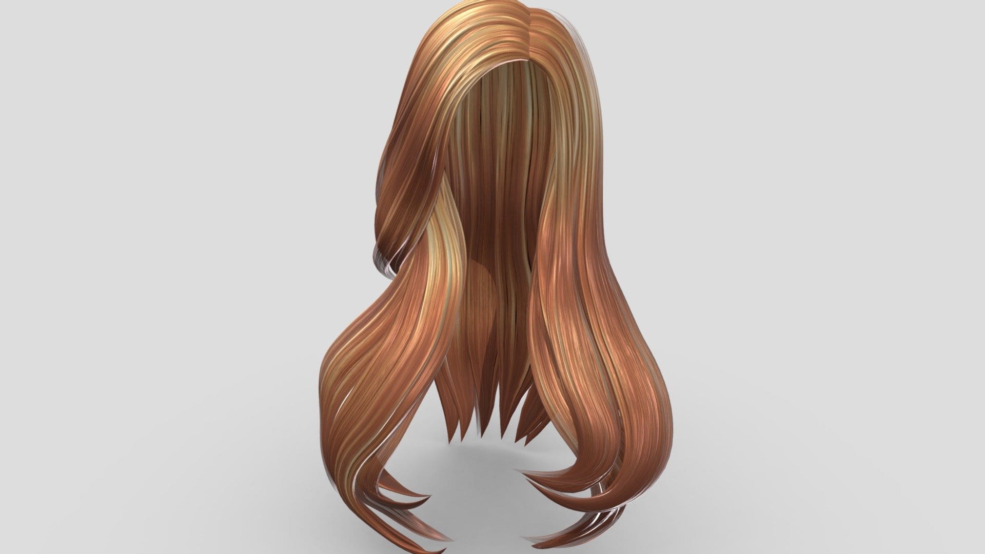 Polygon Mesh Wavy Ends Long Straight Female Hair