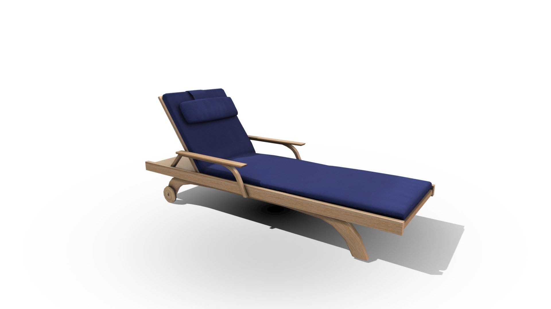 Poolside Beach Wooden Base Chaise Lounge