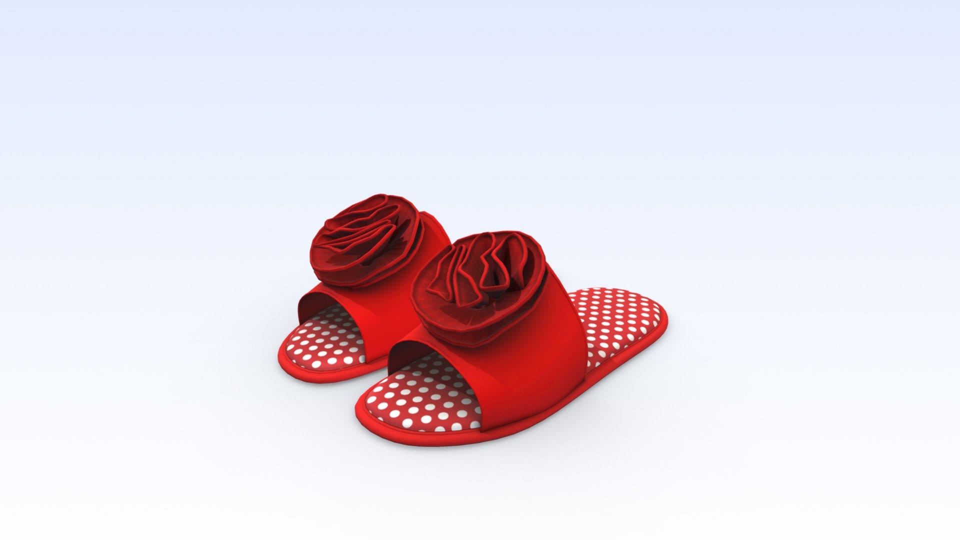 Red Rose Polka Dots Female Slippers Sandals