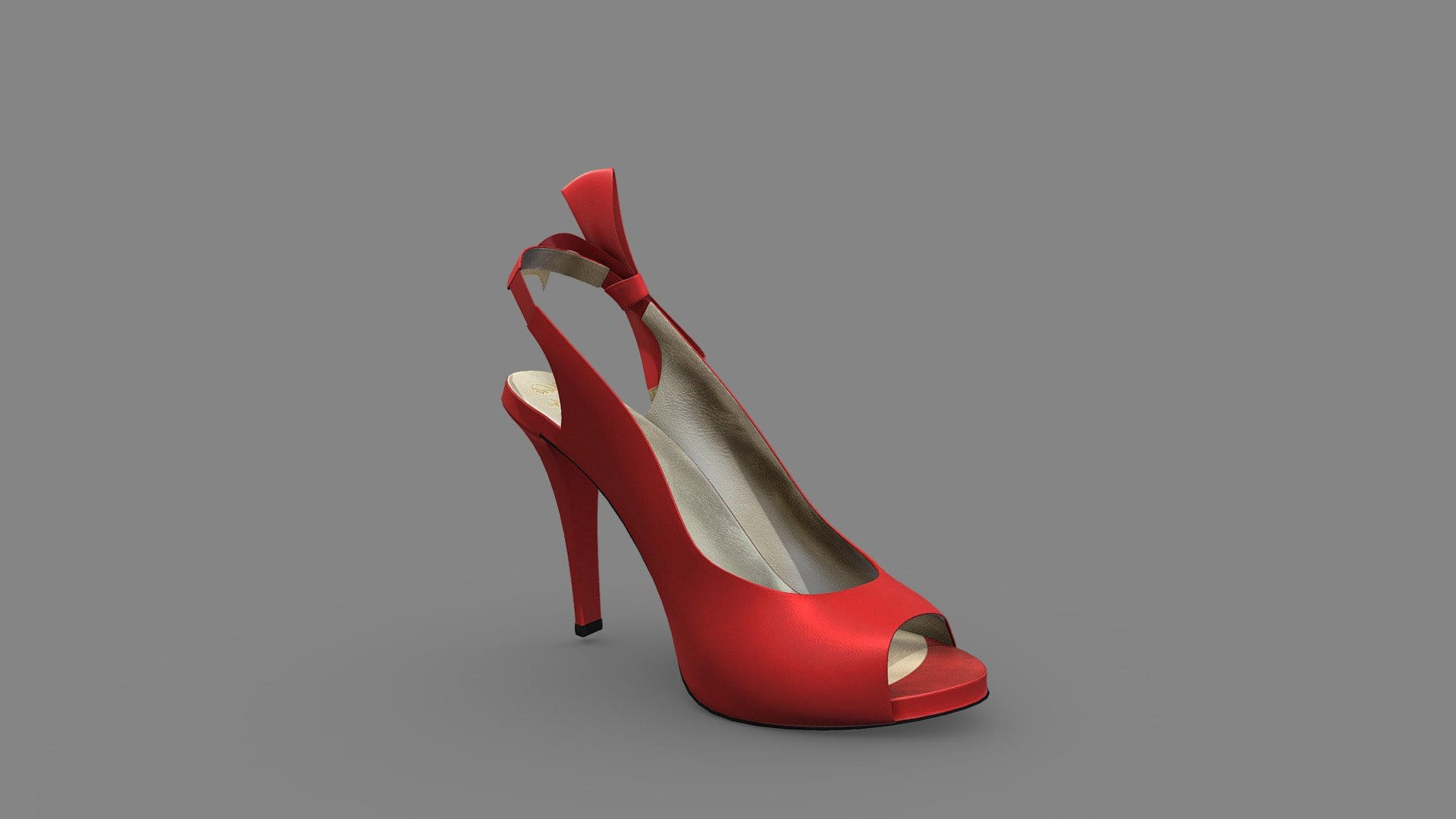 Red Slingback Peep Toe High Heel Shoes
