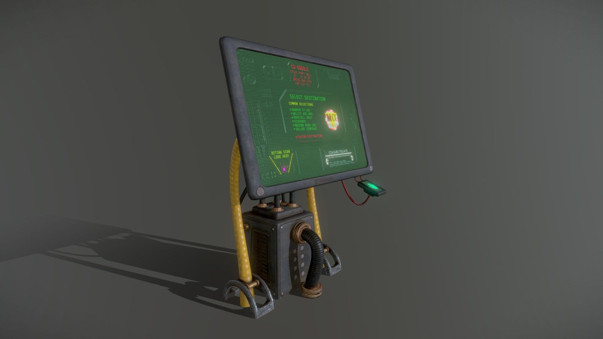 sci-fi / cyberpunk Taxi order point terminal