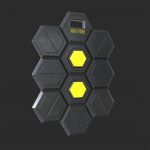 Sci-Fi Shield 4 Low-poly 3D model