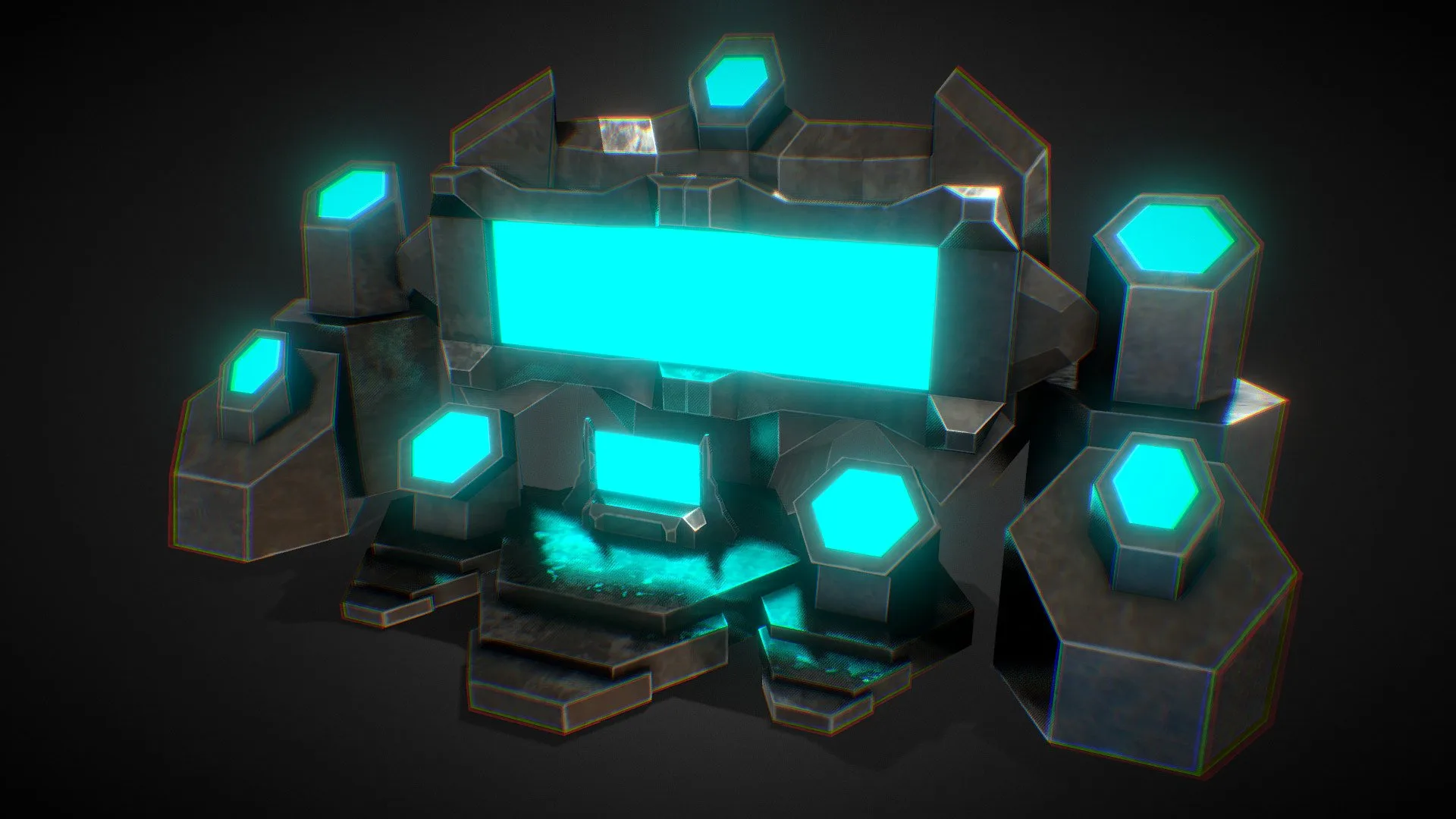 Sci-Fi Stage venue metal style – 酸党 – Low Poly