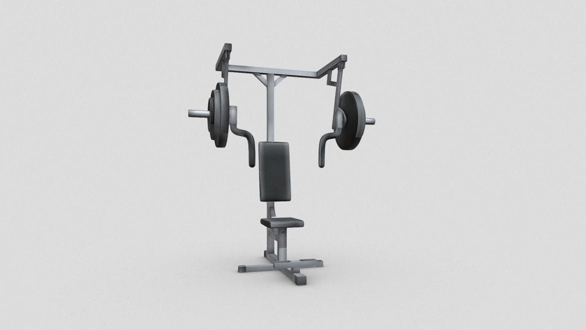 seated chest press machine 3d model