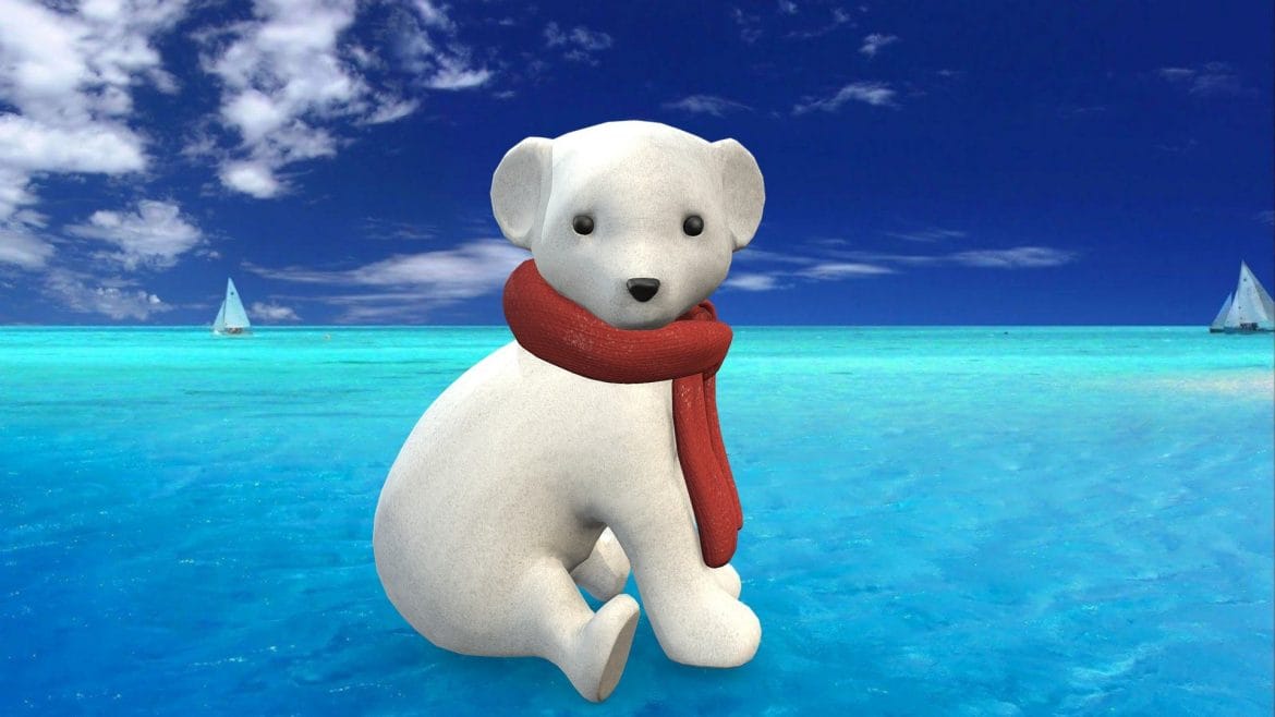 sitting baby pollar tedy bear 3d model