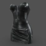 Stapless Female Mini Leather Chemise Dress