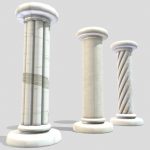 Three Different Styles Greek Columns Pillars
