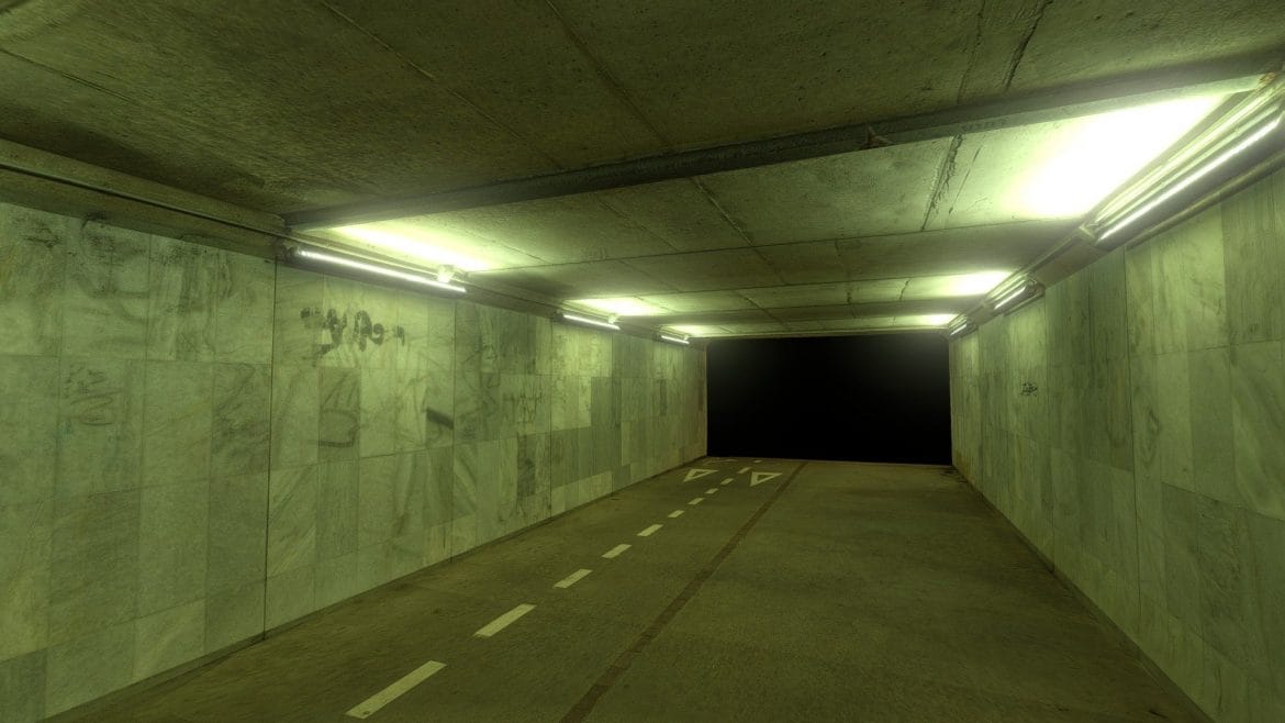 urban night tunnel 3d model