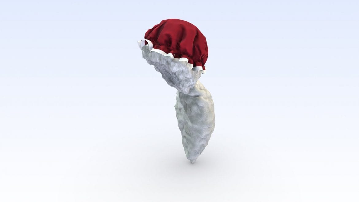 white old woman hair with victorian hat 3d model
