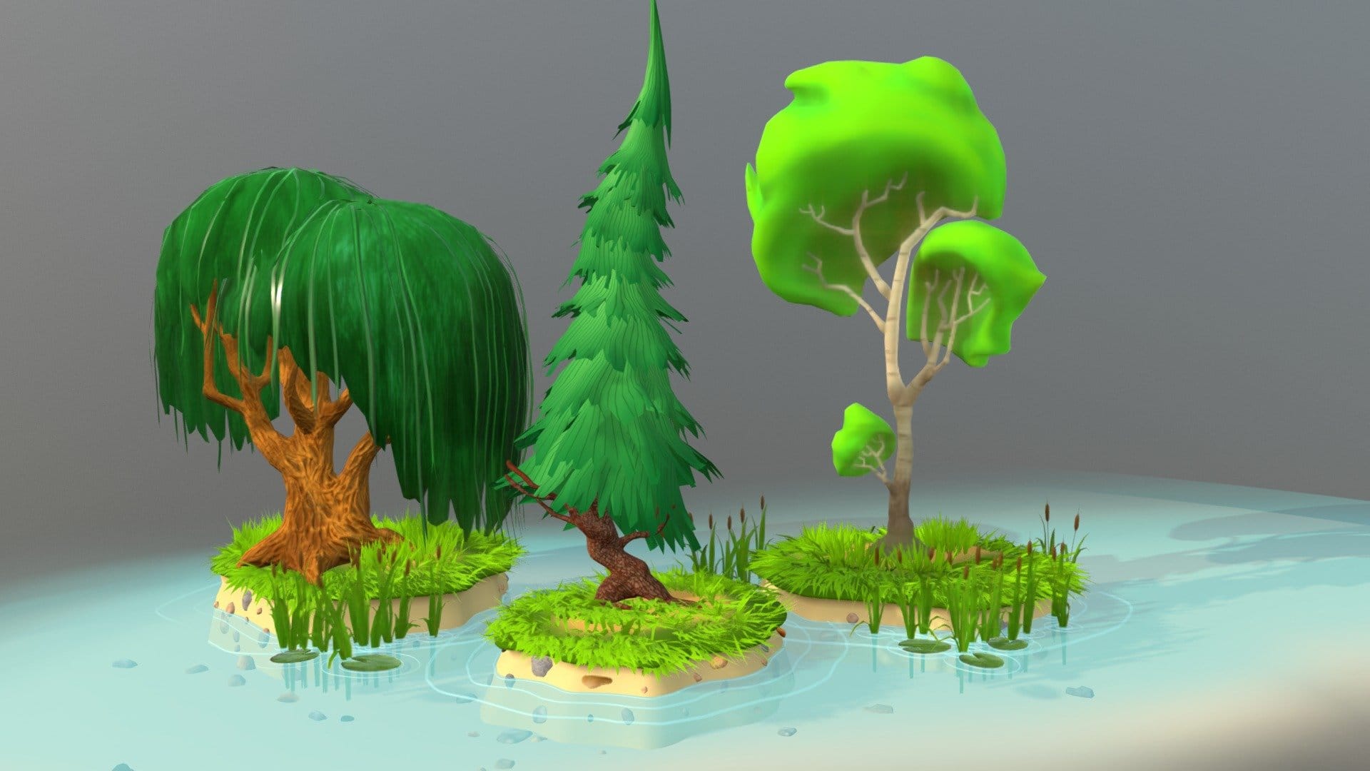 3 Cartoon Tree