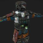 3d low poly detailed sci fi military character