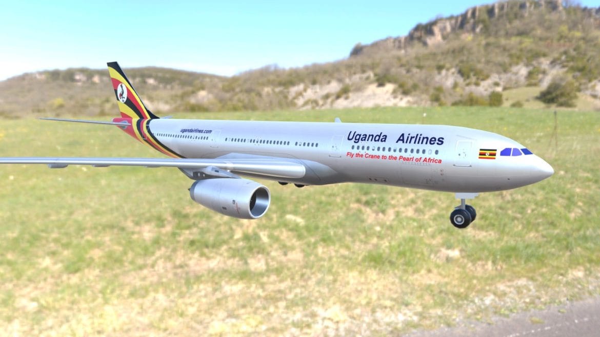 3d model airbus a330 800 uganda