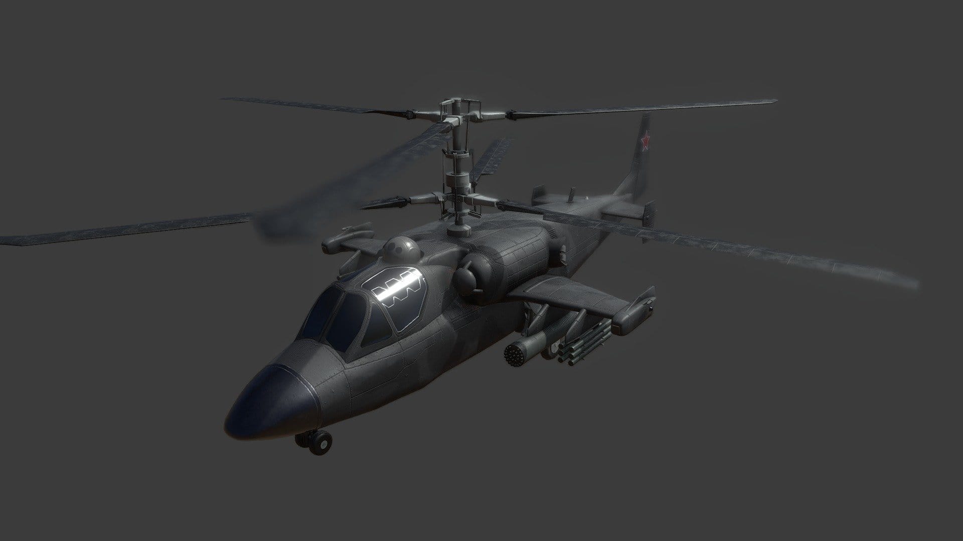 3D model Helicopter KA 52 Black Shark Low-poly