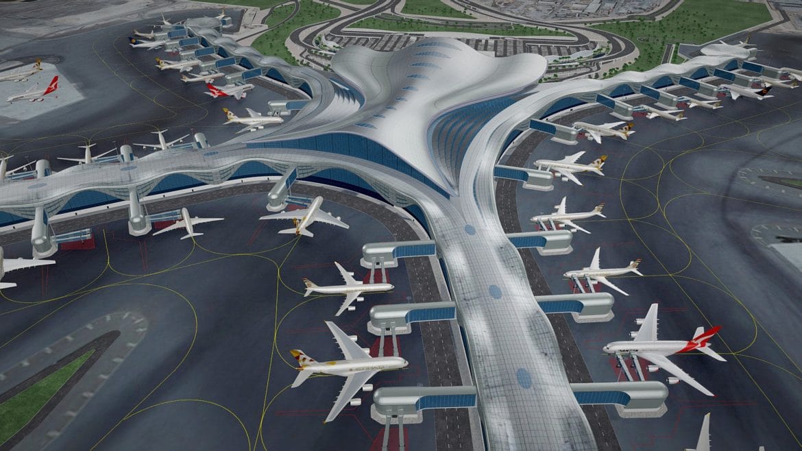 Abu Dhabi 3d Model - High-detail 3D model of Abu Dhabi International Airport terminal and runways