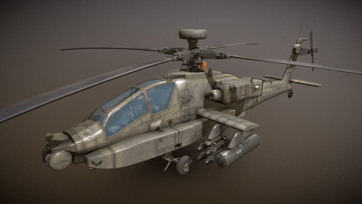 ah 64d apache longbow low poly 3d model